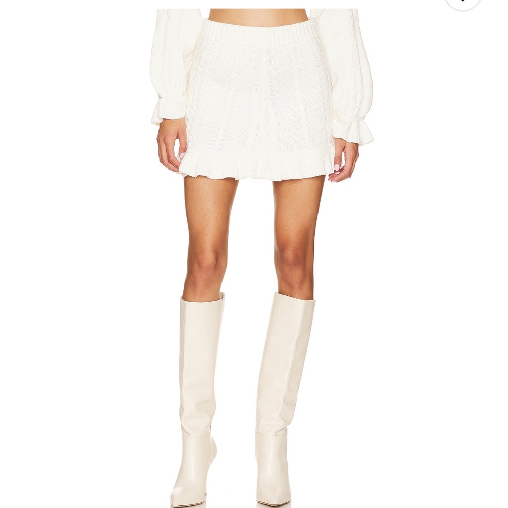 Show Me Your MuMu Cream Ridley Ruffle Skirt